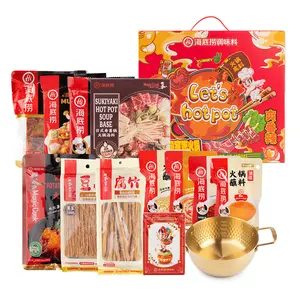 Haidilao Hot Pot Kit Bundle – 4 Soup Bases, 4 Dipping Sauces, 3 Classic Add-ins + Free Pot & Playing Cards