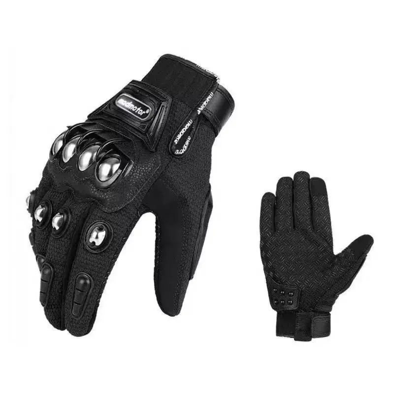 Madmotor Full-Finger Motorcycle Gloves, Motorbike Protective Gear, Steel Finger Tips with Protective Ventilation, Touchscreen Compatible, for Riding Racing Daily Wear, Unisex