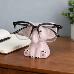 Cute Elephant Animal Shape Glasses Holder Eyeglass Display Stand Decorative Storage Rack for Office Desk Nightstand