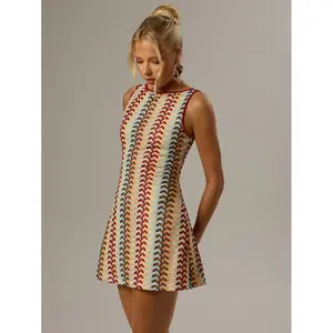 Ciel Fashion Forever 21 Women's All Over Graphic Print Round Neck Casual Tank Dress