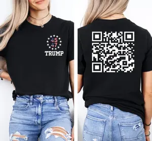 Dancing Donald Trump QR Code T-Shirt, Funny Trump Tee with Scannable QR Code, Unique Political Shirt, Trump Humor Gift, Patriotic Meme Shirt