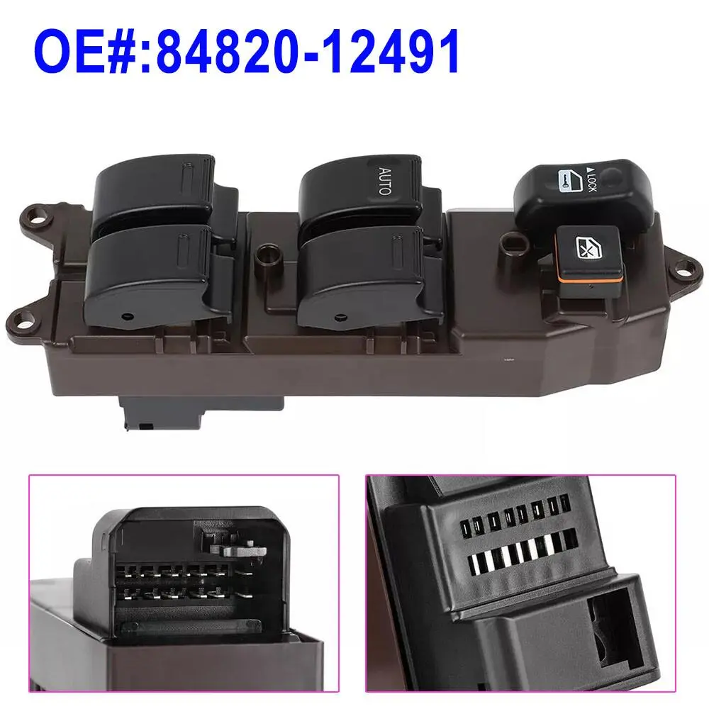 Power Master Window Door Switch for Front Driver Side - 100% Brand New, High Quality, 84820-12491 14-Pin Direct Install Power Windows Replacement for 2003-2008 Toyota Corolla