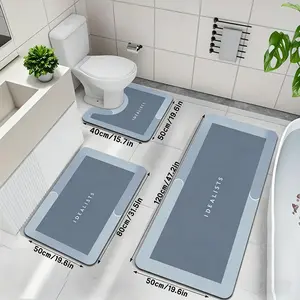 Oversized 3-Piece Bathroom Rug Set, Extra Large Ultra Absorbent Non-Slip Bath Mats for Spacious Bathroom, Quick Dry Shower & Toilet Floor Rug Set Bath