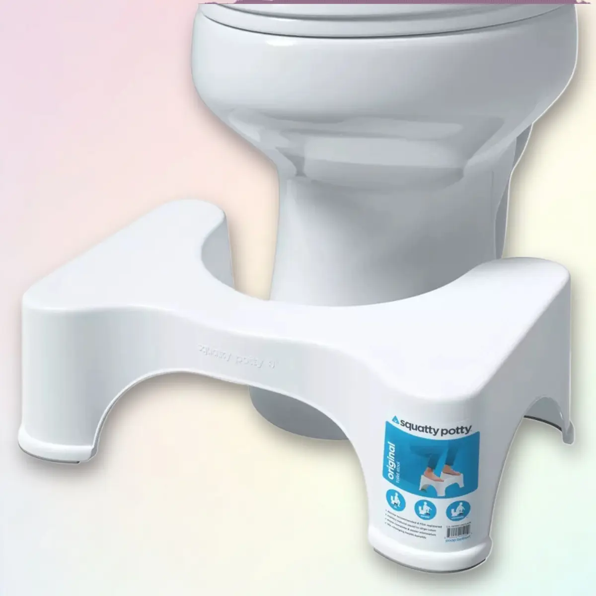 7" Bathroom Toilet Stool White - for Bathroom, Squatty Potty