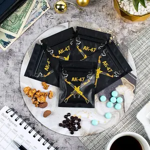 Mylar Bags 100 Pack 3x4 Inch with Zip - Heat Sealable & Odor Proof Organiser Bags for Small items, AK47 Design