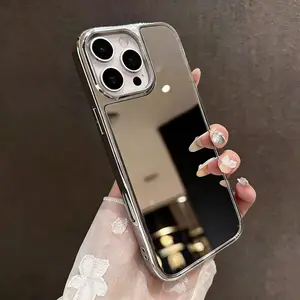 Makeup Mirror TPU Phone Cover, Customized Shockproof Protection Case, Anti-Shock Ultra-Thin Slim-Fit Casing for iPhone 11,12,13 Pro Max,14,15 Plus,16 Pro Max,17 - Handheld On-the-Go Touch-Up Mobile Accessory