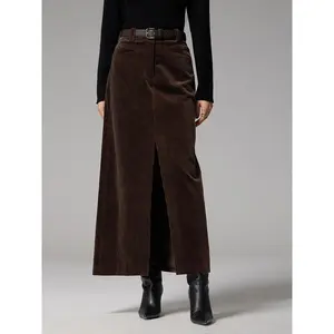 PocketsCorduroySlitMaxiSkirt