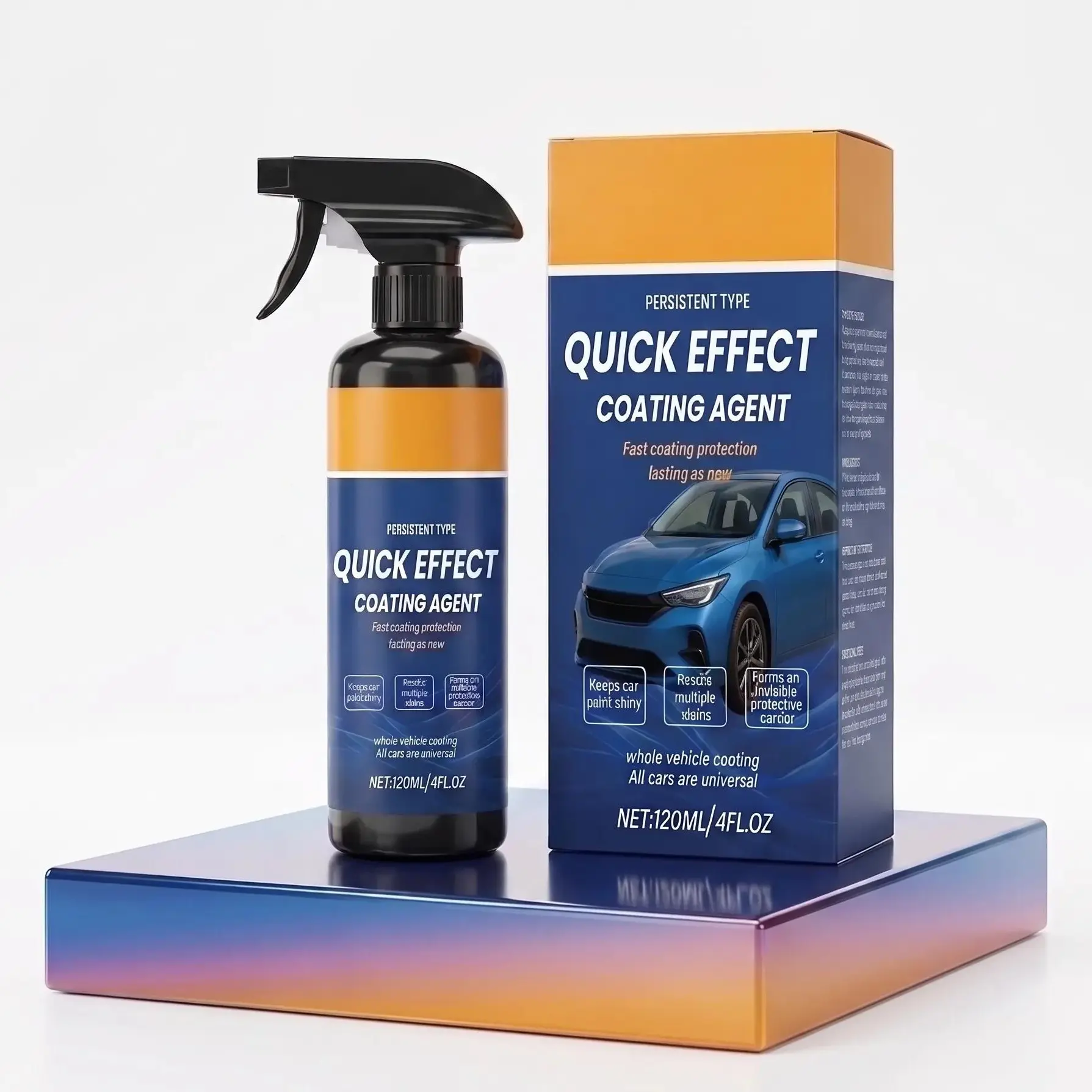 Advanced Hydrophobic Nano Ceramic Coating Kit - PTFE Car Paint Protector, Surface Cleaner, Spray-On Shine Protectant Polishes, Resist Water Stains, Anti-Fouling, Brightening, Long-Term Protection, External Damage Reduction, Mirror-Like Finish for All Cars