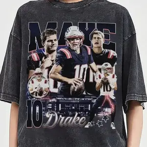 Drake Football Maye Vintage Bootleg Shirt, Retro 90s Game Day Graphic Tee, New England Quarterback Fan Gift, Sports Souvenir