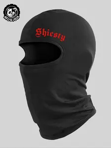 Mulsion Shiesty Backwoods Print Ski Mask Y2K Hip-Hop Balaclava for Cycling and Outdoor Sports, Breathable Headwear for Fall & Winter