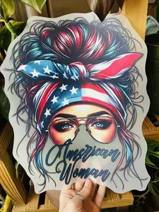 American Woman - Direct Transfer Print, Ready To Press For T-Shirts, Cotton, Polyester & Blends - Tshirt Business Quality