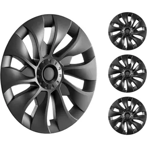 VEVOR Tesla Model 3 Wheel Covers Hubcaps 18 Inch, 2017-2023 Model 3 Fully Fit Hubcap with Snap Set of 4 Same Side, Guard Tape & Valve Nozzle Hole, ABS & PC Hubcap with Less Wind Drag
