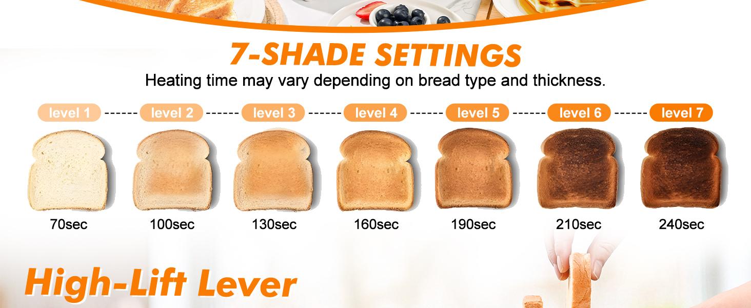 TomaChef Toaster,Toaster,2 Slice Wide Slot,Cancel Function,7 Shade Browing Control,Compact Design,High-Lift Lever,Removable Crumb Tray