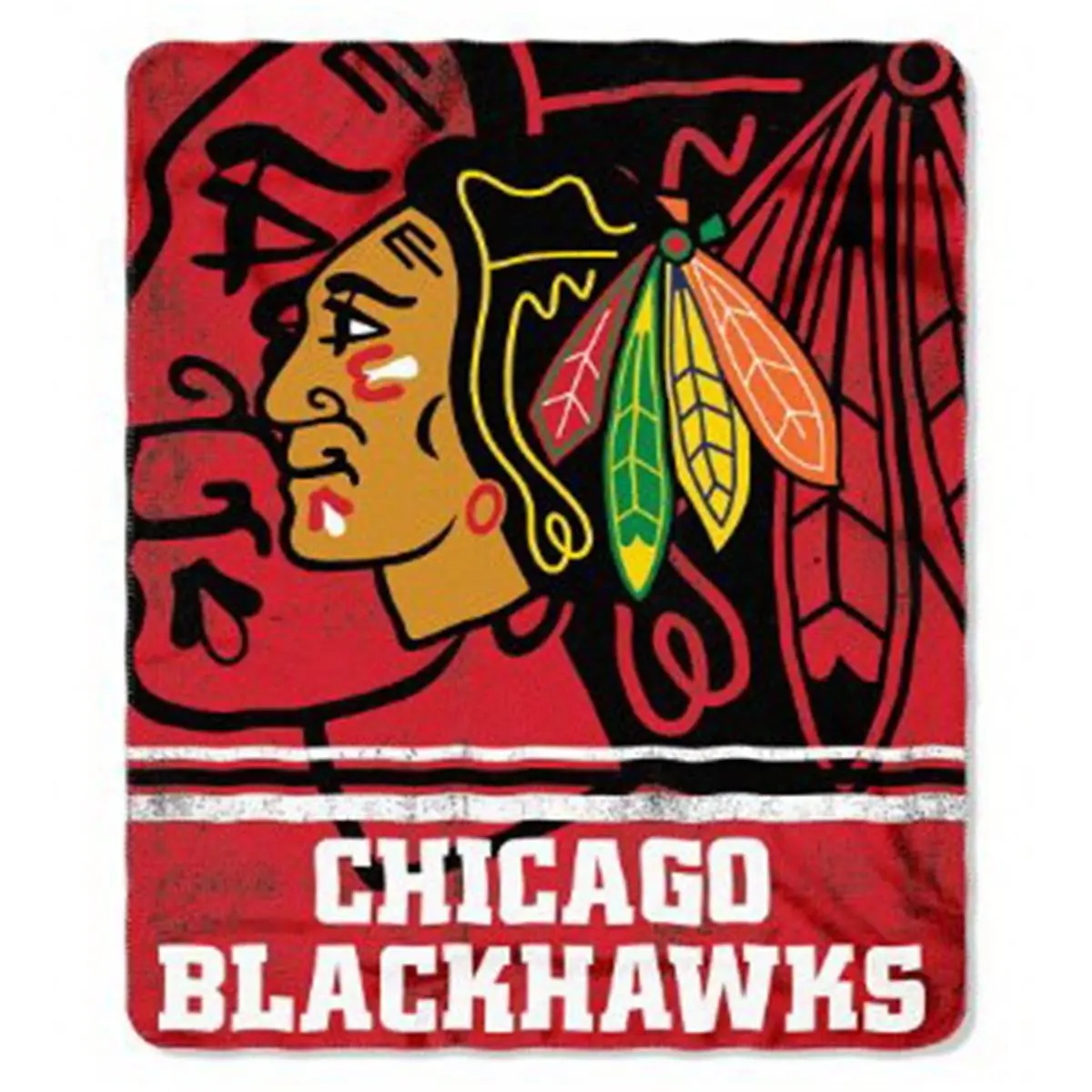 Chicago Blackhawks Blanket 50x60 Fleece Fade Away Design