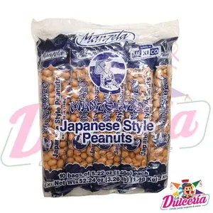 Manzelazo Japanese Style Peanuts Bag of 10 Pieces 148gr - Made in Mexico Snack Food
