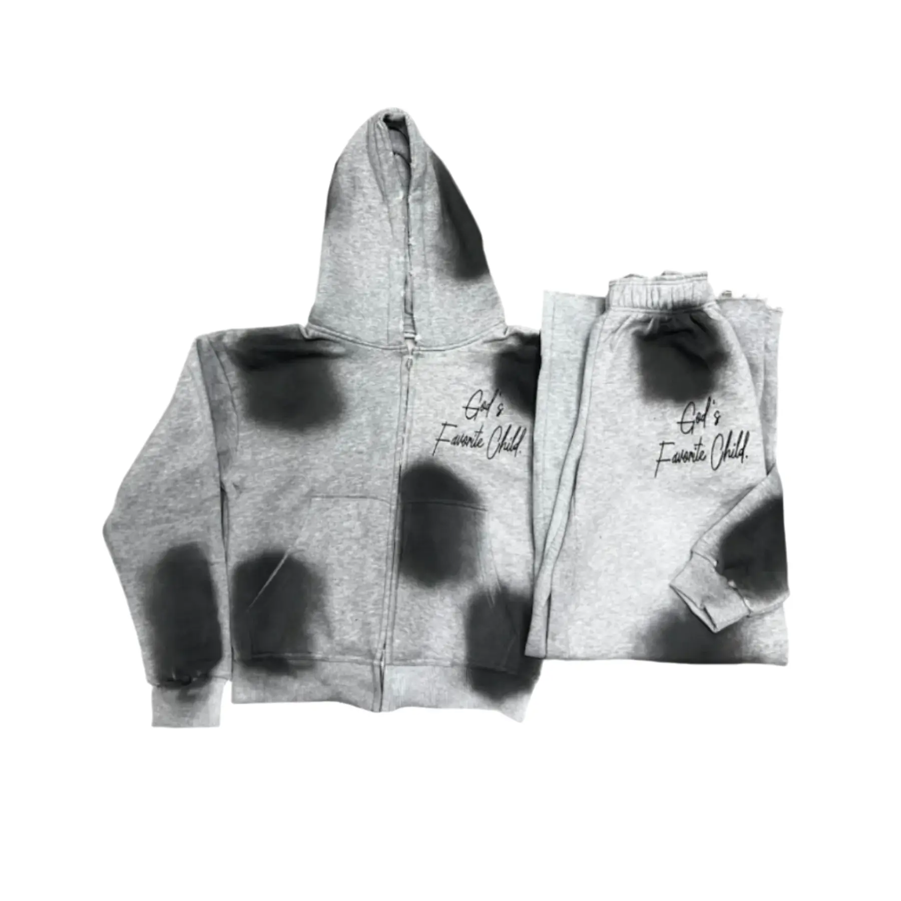 God’s Favorite Child Zip Hoodie & Sweatpants Set – Gray