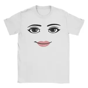 Women’s Round-Neck Short-Sleeve T‑Shirt — Harajuku Streetwear, Roblox Robot, Women’s Face Graphic, Novelty Summer Aesthetic Apparel