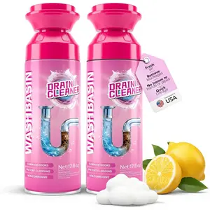 Foaming Drain Cleaner,  Sink Drain Cleaner  That Clears Hair &  Odors,  Clog Removal, Safe Sink Cleaner and Deodorizer for Kitchen Sinks Bathroom Drains Tubs Showers (2Pcs)