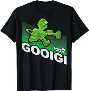 Luigi's Mansion 3 Gooigi Retro Line T-Shirt Cotton Menswear Soft Top