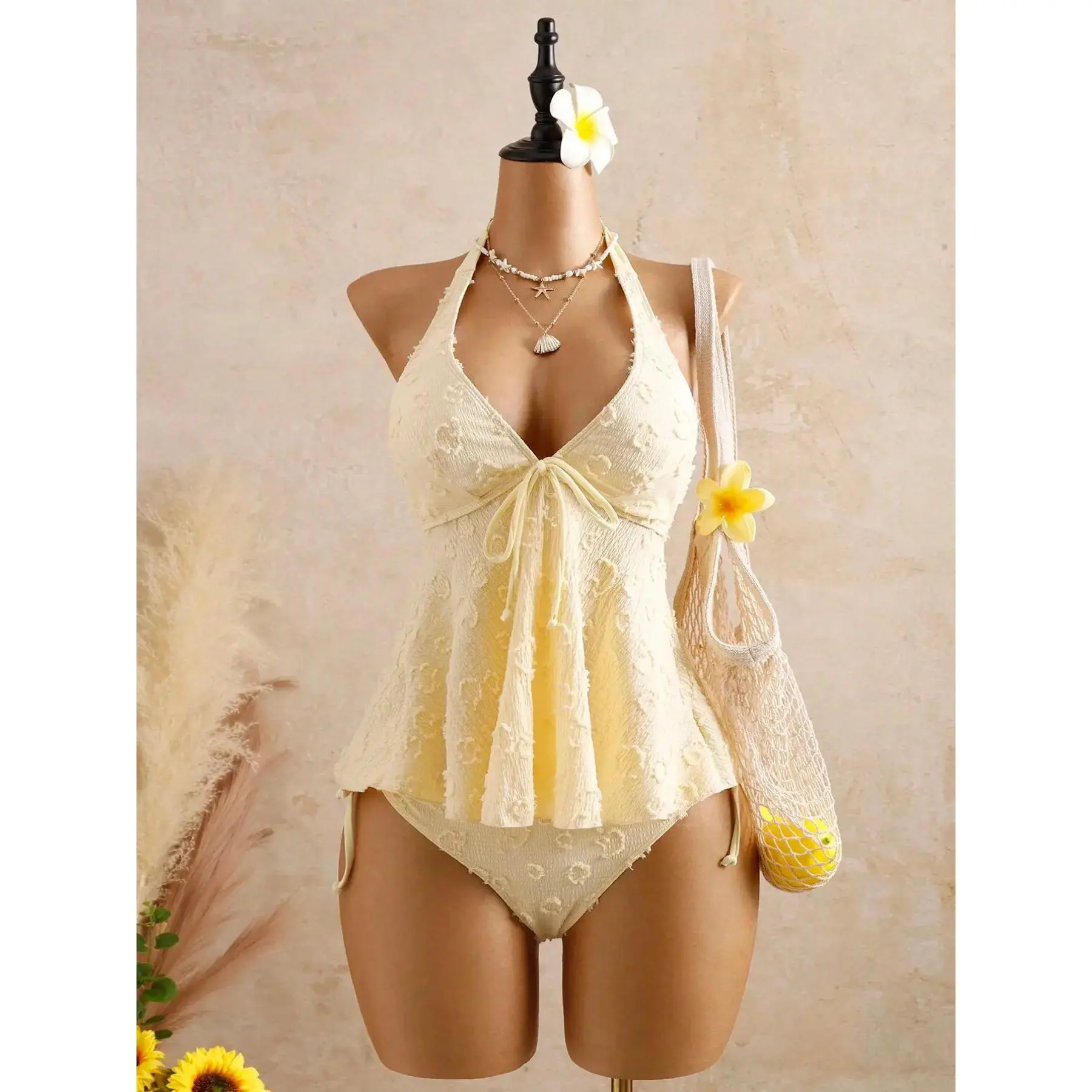 Women's Fashion Tankini Set, Stylish Two-Piece Swimwear, Comfortable Beachwear, Swimsuit, Perfect for Pool Parties and Vacations