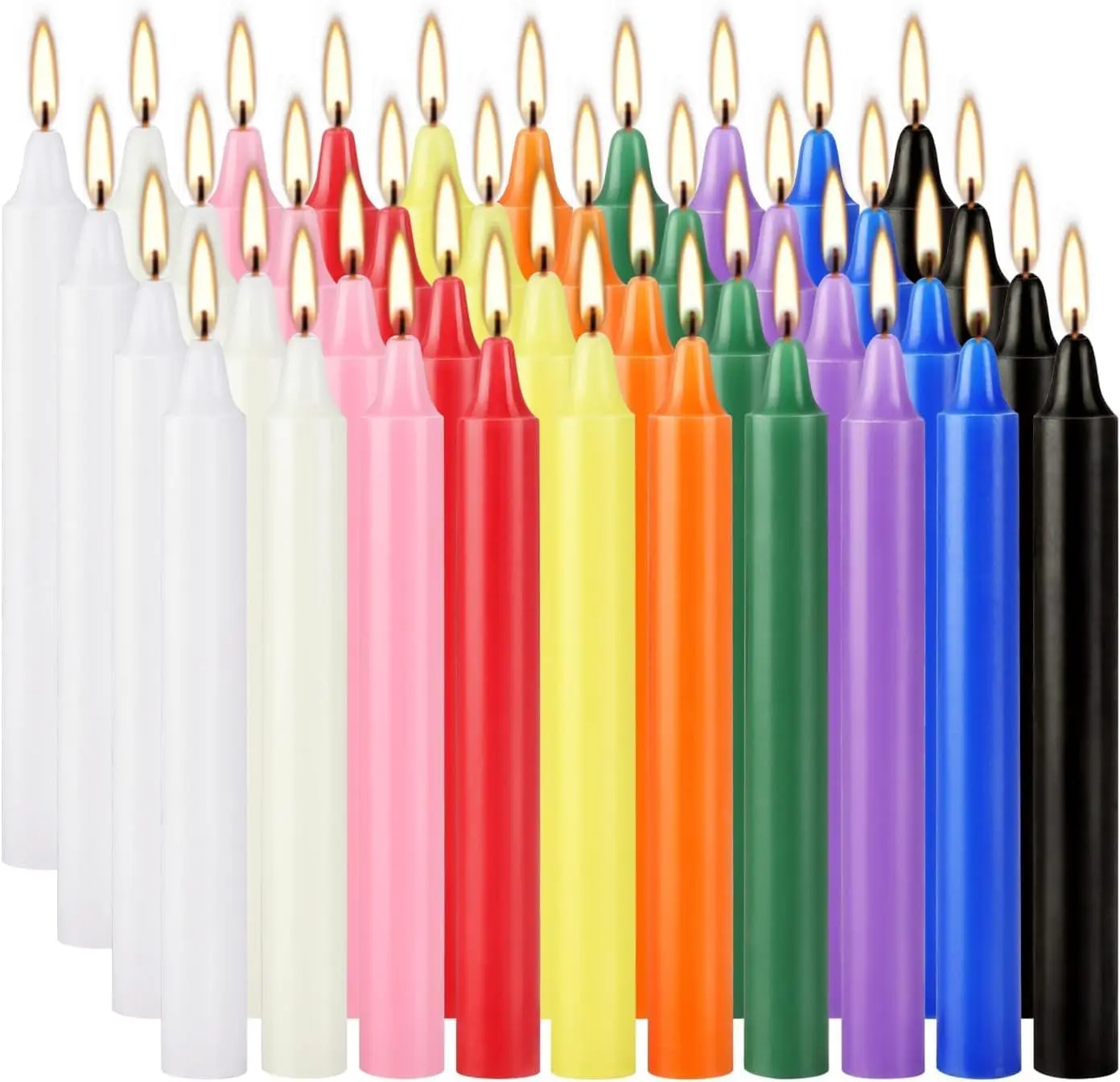 40-Pack Colorful 4-Inch Halloween Taper Chime Candles , Decorative Candle Sticks for Wedding, Home Decor, Holiday Table Centerpiece (Indoor Specialty Lighting)