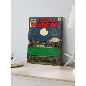 1pc It Was A Good Day Ice Cube Canvas Art - High-Quality Poster, Vibrant Painting For Wall Decor, Perfect Gift, Ideal For Bedroom, Office, Living Room, Cafe, Bar, Home & Dorm Styling