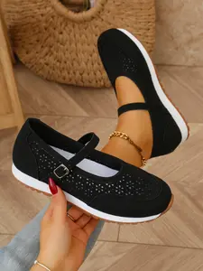 Women's Spring Hollow Out Breathable Mary Jane Flats, Comfortable Non-Slip Walking Shoes, Casual Outdoor Sports Sneakers