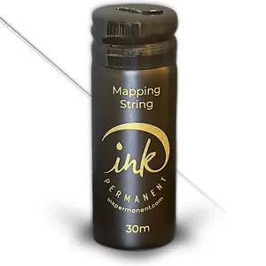 Ink Permanent Brow Mapping String [100 Ft Bottles - 30 m] Pre-Inked String for Permanent Makeup and Microblading Supplies, Brow Mapping Kit, Pre-Inked Thread for Eyebrow Shaping (Black)