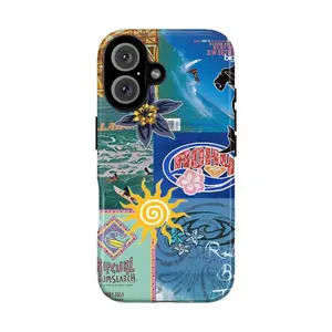 Y2K Surf Magazine Collage Beach Vibes Phone Case |   Tough Dual-Layer Shockproof |   Summer Beach Daily & Y2K Surf Gifting |   Vibrant Tropical Retro Aesthetic (Compatible with iPhone 11-17 Pro Max/Plus & Galaxy S23-S25) Artistic