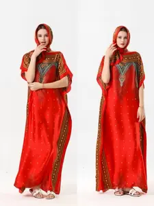 1 Dress+1 Scarf，Women's Elegant Loose-Fit Woven Scarf Dress Set, Summer Thin Long Shawl, Vintage Style, All Seasons, Moderate Fabric Thickness