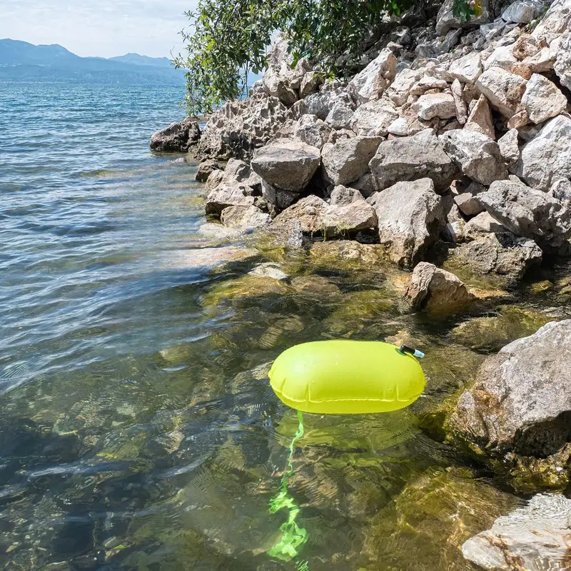 2 Pack Swim Buoy Float for Open Water, Swimming Belt Bubble Safety Float with Adjustable Waist, Snorkeling, Swim Training, Triathletes, Kayaking