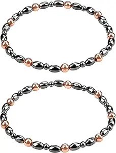 2 pack Copper Magnetic Anklets for Women Copper Magnetic Therapy Anklet Magnet Better Christmas Gift for Family, Birthday, Anniversay Gift, Pulsera De Cobre Para Mujer for Parents For Mother