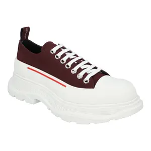 Pre-owned Alexander McQueen Men's Alexander McQueen Tread Sneaker 'Burgundy White' by Rebag