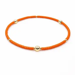 Game Day - Orange & Gold Filled Bracelet