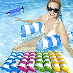 1pc Foldable Inflatable Water Hammock Chair Suitable for Adults for Poolside, Beach, And Other Water Activities. It Features Multifunctional PVC Pool Float, Lounge Chair, And Drifting Capabilities Inflatable Pool Float HammocksWater Floating Bed | Inflata