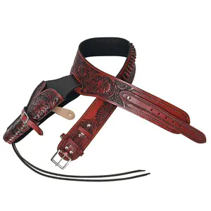 HILASON Western Leather Gun Holster Right Hand Rig 38 Cal Cowboy | Costume Belt