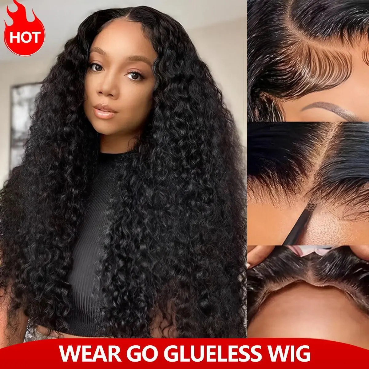 Recool Affordable Glueless Wigs Pre Bleached Knots Water Wave 6x5 HD Transparent Lace Closure Human Hair Wig#Summervibes