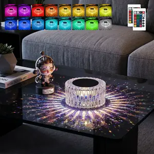 Mini Starburst Crystal Lamp - 16 RGB Color, 3 Brightness, Touch & Remote Control, Rechargeable Cordless, for Bedroom, Party, Wedding Table, Bar, Camping, Home Decor - Perfect Viral TikTok Aesthetic Gift for Friends