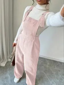 Women's Everyday Corduroy Overalls Pants, Autumn Winter Casual Wear, Comfortable Daily, Stylish Ladies' Clothing for Fall & Winter Seasons