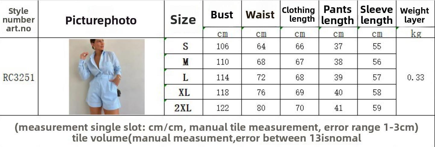 Women's Suit Set Commuting Style Old Money Fashion Casual Short Trousers Long Sleeve Shirt Set