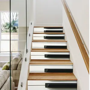 Vinyl Stair Stickers And Tile Decals for piano music enthusiasts- Peel And Stick, Waterproof, Removable Wall Decals, 6 pcs Home Decor Set, 39.37 Inches X 7.09 Inches, Decorative Wall Sticker, Sticker Tiles