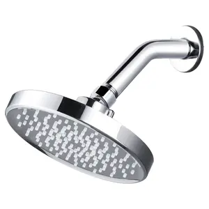 WOWOW High Pressure Rain Shower Head, 6 Inch 1.8GPM Fixed Luxury Bathroom Showerhead, Anti-Clogging Silicone Nozzles (Chrome)