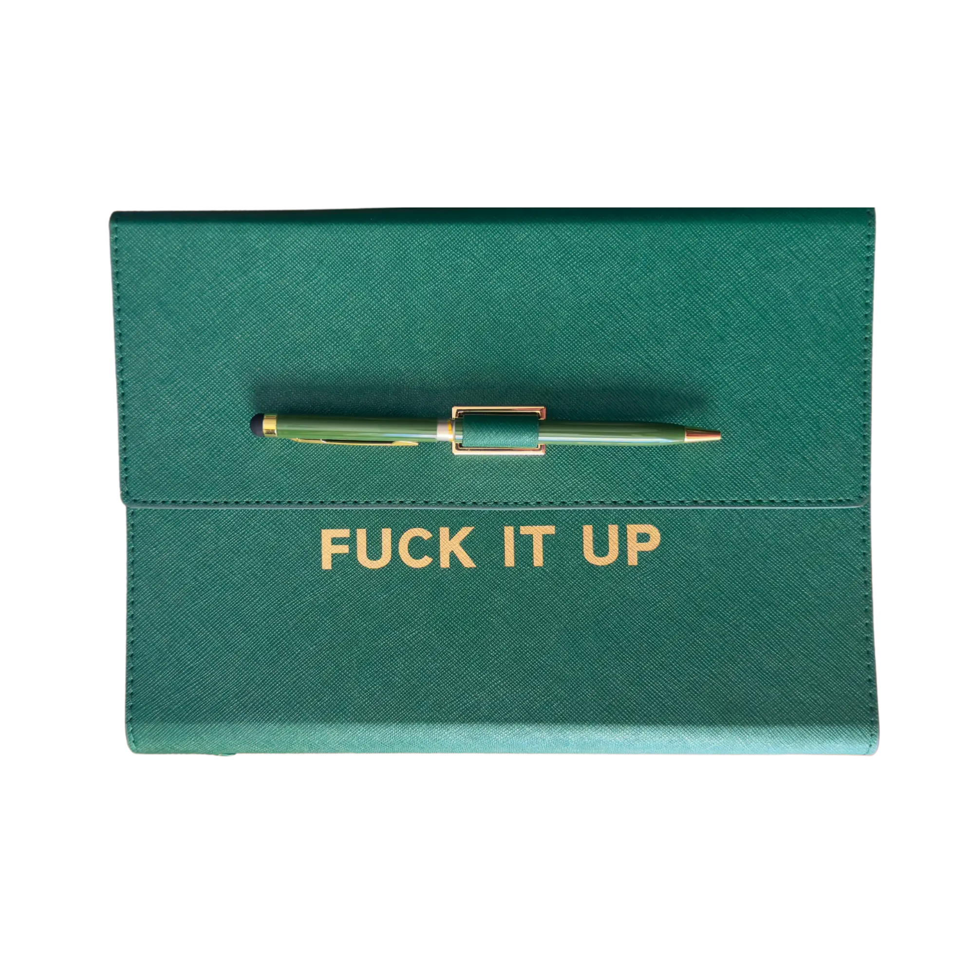 Fuck It Up Vegan Leather Journal Folio Notebook (gifts, journals, office)