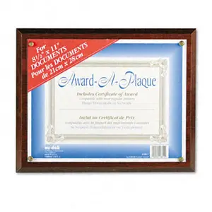 212 MAIN Rectangular Award-A-Plaque Document Holder - Acrylic/Plastic, 10.5x13in Wooden Framed Walnut Finish, Decorative Home Decor Photo Frame for Award Display