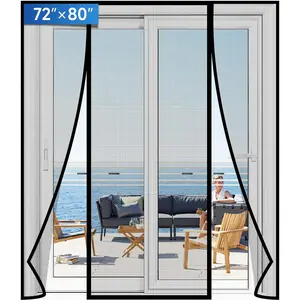 Magnetic Screen Door Upgraded Version PET Mesh Stronger Than Glass Fiber and Polyester Fiber, Hands-Free, Insect-Proof, Suitable for Pets and Children, Suitable for Sliding Doors, Large Patio Doors, and French Doors - 72inch x 80inch