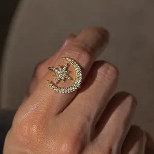 "MOONLIGHT ETERNITY RING"  S925 GOLD-TWIST STAR RING  "Soulmate Constellations in 24K Gold Dust"   ▲ "Sells out faster than a horoscope crush"  #CelestialWeddingJewelry #TikTokMadeMeBuyIt  "Secret code: Whisper 'Pleiades' for 2AM DM glow"