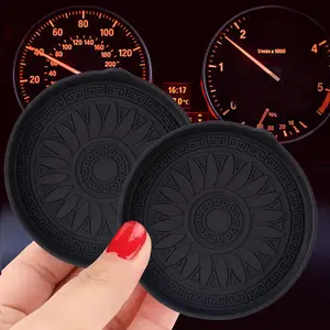 Car Silicone Water Cup Mat, Anti-overflow Insulation Pad, Dustproof Car Cup Holder Pad, Car Interior Accessories