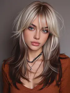 16 Inch Synthetic Fiber Wig Natural Look, Soft Artificial Hair, Straight Design, Straight Synthetic Wigs, Suitable for Daily & Party Use, All Seasons