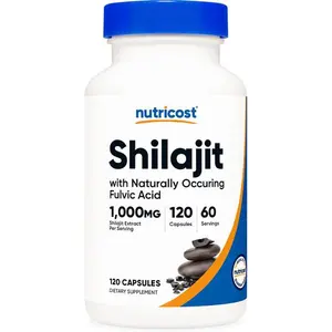 Nutricost Shilajit Capsules (1,000 mg Per Serving) (120 Capsules) - Shilajit Extract with Naturally Occuring Fulvic Acid, 60 Servings, Gluten Free, Non-GMO, Vegan Friendly Dietary Supplement