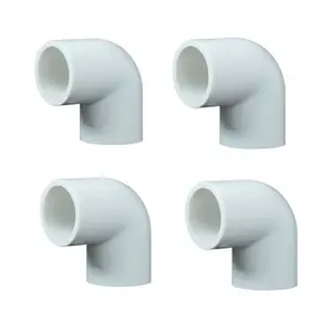 4pcs PVC 90° Elbow Fittings, Pipe Bends for Wiring Conduits, Sizes 20/25/32/40mm, Durable Plumbing Accessories